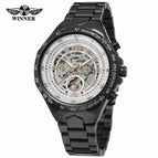 Winner Men's Personality Fashionable Golden All-Steel Hollow Automatic Mechanical men Watch SLZ46