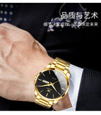OLEVS watch for men stainless steel strap quartz watch waterproof luminous dual calendar men's watch 6898 steel
