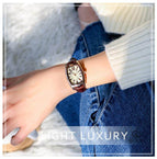 GUOU Fashion women's quartz watches retro rectangular small women's wrist watch waterproof belt Casual watch for women