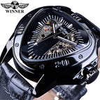 Winner European American Style Men's Fashion Casual Hollow Triangle Large Dial Automatic Mechanical men Watch SLZg65