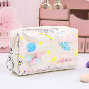 simple fashion laser cosmetic bag quicksand coin purse storage bag durable and waterproof portable bag
