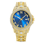 MISSFOX watch European and American hip hop diamond full diamond business men's waterproof quartz watch v320