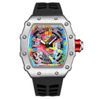 Pintime 2023 New Quartz men's Watch Live Popular Tourbillon Hollow out Trendy Men's quart Casual Watch 8133