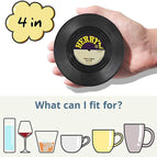 6pc Record Cup Plastic Retro Disk Cup Mat Anti-slip Coffee Coasters Heat Resistant Drink Mug Mat Table Placemat Holder Home Deco