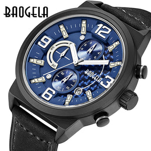 BAOGELA Luminous Quartz Watch Men's Belt Multifunctional Calendar Waterproof Watch Men 1709