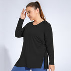 Large Size women Clothes Long Sleeve Yoga Tight Breathable Sports Top Long Running Blouse Quick-Drying T-shirt for Women YY159