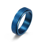 Titanium steel frosted rotatable ring seven color pearl sand stainless steel decompression Ring Bracelet