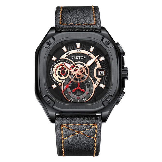 Men's watch non-mechanical quartz watch high-end square watch men's luminous waterproof men's watch A8256G