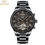 KINYUED Swiss Automatic Skeleton Tourbillon Mechanical Watch Men's Classic Mechanical Watch JYD-J012