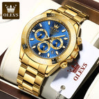 OLEVS Watch for men Green Water Ghost Automatic Mechanical Watch Stainless Steel Large Dial Luminous Men's Watch 6638JG