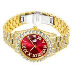 MISSFOX watch men's personality hip-hop water ghost Roman diamond-set quartz watch men 2643-3