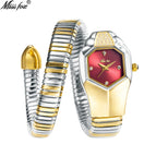 MISSFOX watch women's new trend casual temperament waterproof senior snake-shaped ladies watch 2809