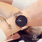 GUOU 8071 Women's Watches Luxury Reloj Mujer Rose Gold Ladies Wrist Watch Water Resistant Watches