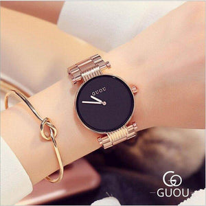 GUOU 8071 Women's Watches Luxury Reloj Mujer Rose Gold Ladies Wrist Watch Water Resistant Watches