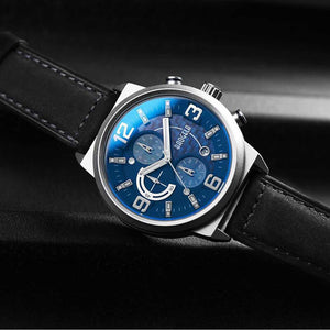 BAOGELA Luminous Quartz Watch Men's Belt Multifunctional Calendar Waterproof Watch Men 1709