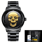 LIGE Simple Skull 3D Men's Waterproof Men's quartz Watch LG9876