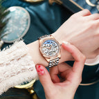 Chenxi Watch Ladies Fashion Skeleton Automatic Mechanical Watch Waterproof Luminous Watch CX-8848L