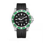 KIMSDUN new diamond-encrusted black water ghost automatic mechanical watch fashion luminous men's watch waterproof watch K-1268A-silicon