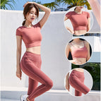Women sports suit fashion quick drying 3 pieces running yoga outdoor lady clothings