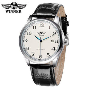 Winner European and American Men's Fashion Casual Simple Automatic Mechanical men business and men casual Watch SLZc27