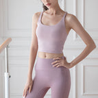 High Elastic Fitness Yoga Clothes Sports Bra with Chest Pad Vest Women's Slim-Fit Beauty Back Short Top Yoga Clothes Women A045