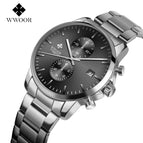 WWOOR Men's Watch Trendy Steel Advanced Men's Watch Simple Quartz Waterproof Men's Watch 8844