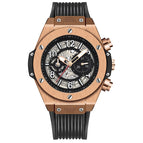 KIMSDUN Watch Men's Fashion Silicone Automatic Skeleton Mechanical men's casual Watch K-523A