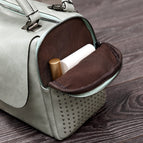 2021 spring and summer new fashion retro oil wax leather handbag shoulder messenger Boston female bag D128