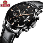 OLMECA Men Watch Chronograph Sport Mens Watches Top Brand Luxury Waterproof Full Steel Quartz Gold Clock Men Relogio Masculino