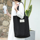 New Korean literary canvas women's bag leisure letter printing handbag ashion lace hollowed out shoulder bag sr420