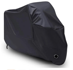 190T Black Sun Protection Cover Tarpaulins Waterproof Cloth With Holes For Motorcycle Electric Bicycle Scooter-BLACK