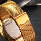 Ultra-thin Stainless Steel Business Mesh strap Men's Watch Classic Simple Casual Waterproof Quartz 2446