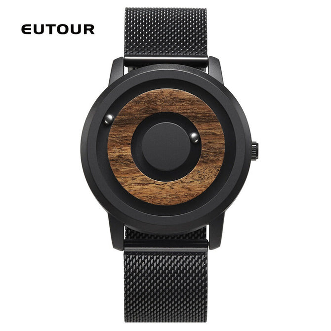 EUTOUR E019 Popular solid wood dial, simple magnetic steel ball fashion concept watch, parallel steel ball young students' men's watch women's watch popular watch male casual watches