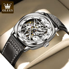 OLEVS men's watch automatic mechanical watch hollow light luxury gypsophila men's watch 6651JT