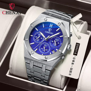 CHENXI men's watch Multi-functional Sports Watch Men's Steel strap Waterproof Quartz quartz Watch CX-948