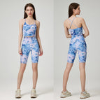 Romantic Yoga Suit Summer Sports Women's High Strength Fitness Quick-Dry running fitness Vest Yoga Pants lady set XK18+HN90