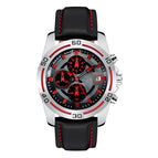 Men's watch Three-eye six-pin multi-function waterproof belt watch quartz men's watch K-8304M