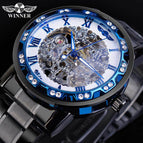 Winner Fashion Diamond Luminous Gear Movement Royal Design Men Male Mechanical Skeleton Wrist men's casual Watch