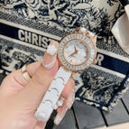 Dimini Light Luxury Women's Watch Fashionable Exquisite Waterproof Watch Ceramic Women's Watch Strap Quartz Wrist 77049 Watch