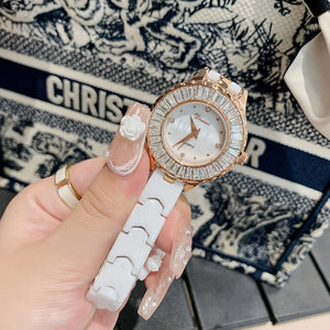 Dimini Light Luxury Women's Watch Fashionable Exquisite Waterproof Watch Ceramic Women's Watch Strap Quartz Wrist 77049 Watch