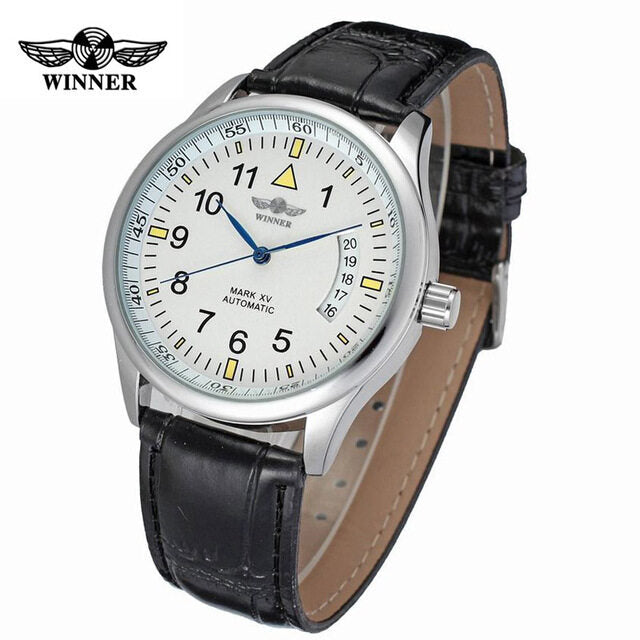 WINNER men fashion casual simple calendar automatic mechanical men watch SLZg35