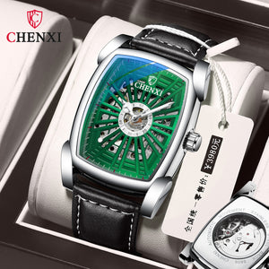 CHENXI Men's Watch Automatic Mechanical Watch Douyin hot sale Square Hollow Mechanical Watch 8809