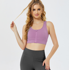 2021 Women yoga sports bra front zipper gathering mesh yoga vest running fitness dancing sports clothing TOP 9068