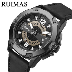 RUIMAS watch men's sports watch waterproof luminous date watch quartz watch leather men's watch 302