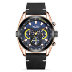 Megir watch men's fashion blue timing leather watch sports quartz watch 2135