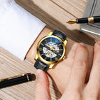 Chenxi Men's Skeleton Automatic Mechanical Watch leather Fashion Business Waterproof Watch CX-8802