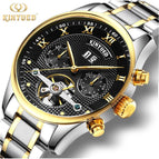 KINYUED Swiss Solid Stainless Steel Band Men's Tourbillon Automatic Mechanical Watch JYD-J009