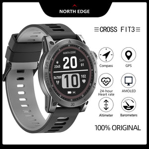 NORTH EDGE v Sport smart wateches GPS watch AMOLED screen compass barometer altimeter 50m waterproof S