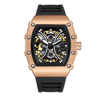 KIMSDUN watch men's sports silicone band hollow automatic mechanical watch fashion men's watch K-2018A
