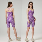 Romantic Yoga Suit Summer Sports Women's High Strength Fitness Quick-Dry running fitness Vest Yoga Pants lady set XK18+HN90